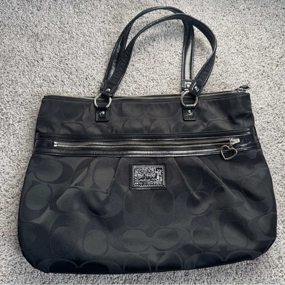 🌙 Coach Black Signature Tote Bag sz large
